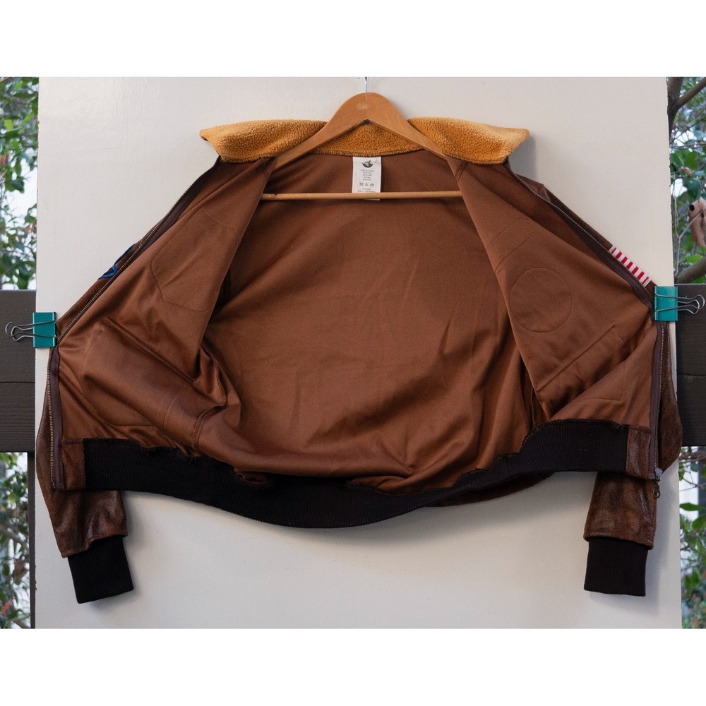 Top Gun Maverick Jacket Men's Small Spirit Halloween Costume Faux Leather Bomber - Picture 6 of 9
